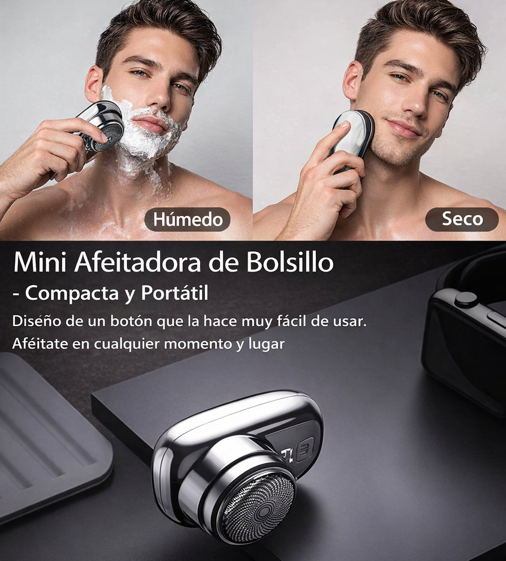 ✨ Mini Afeitadora Eléctrica Portátil – Precisión, Comodidad y Estilo en Cualquier Lugar