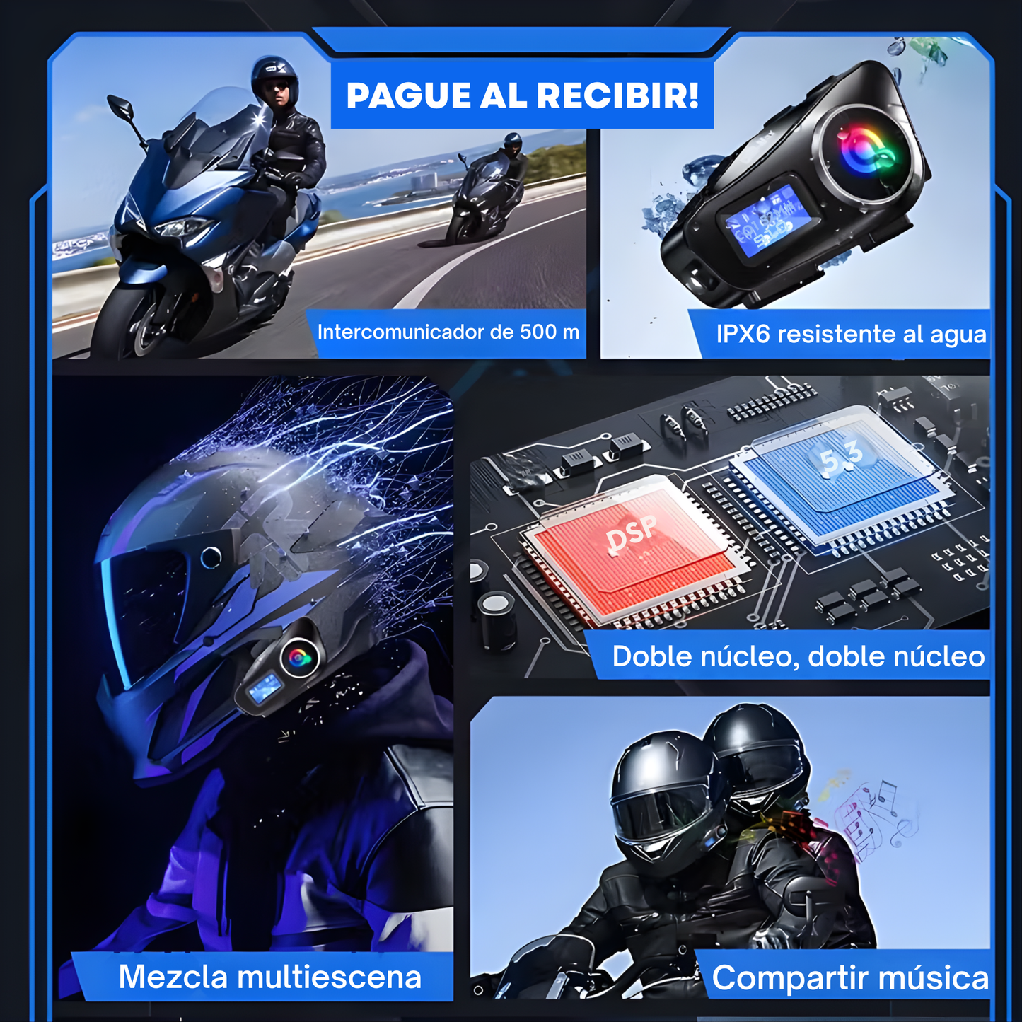 Intercomunicador para Moto Q58 MAX  –  Comunicación Bluetooth Avanzada y Segura para Motociclistas