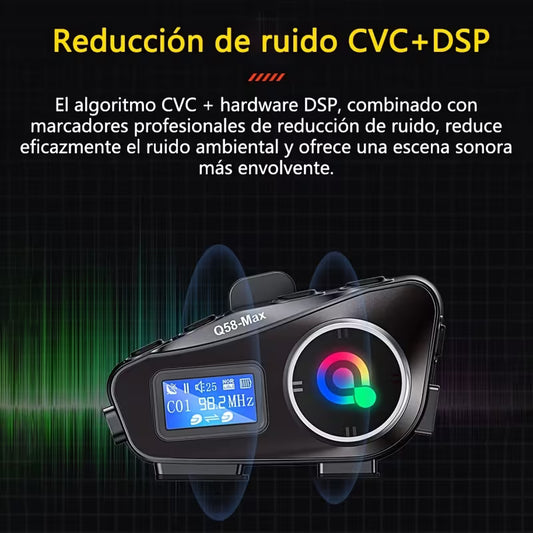 Intercomunicador para Moto Q58 MAX – Comunicación Bluetooth Avanzada y Segura para Motociclistas